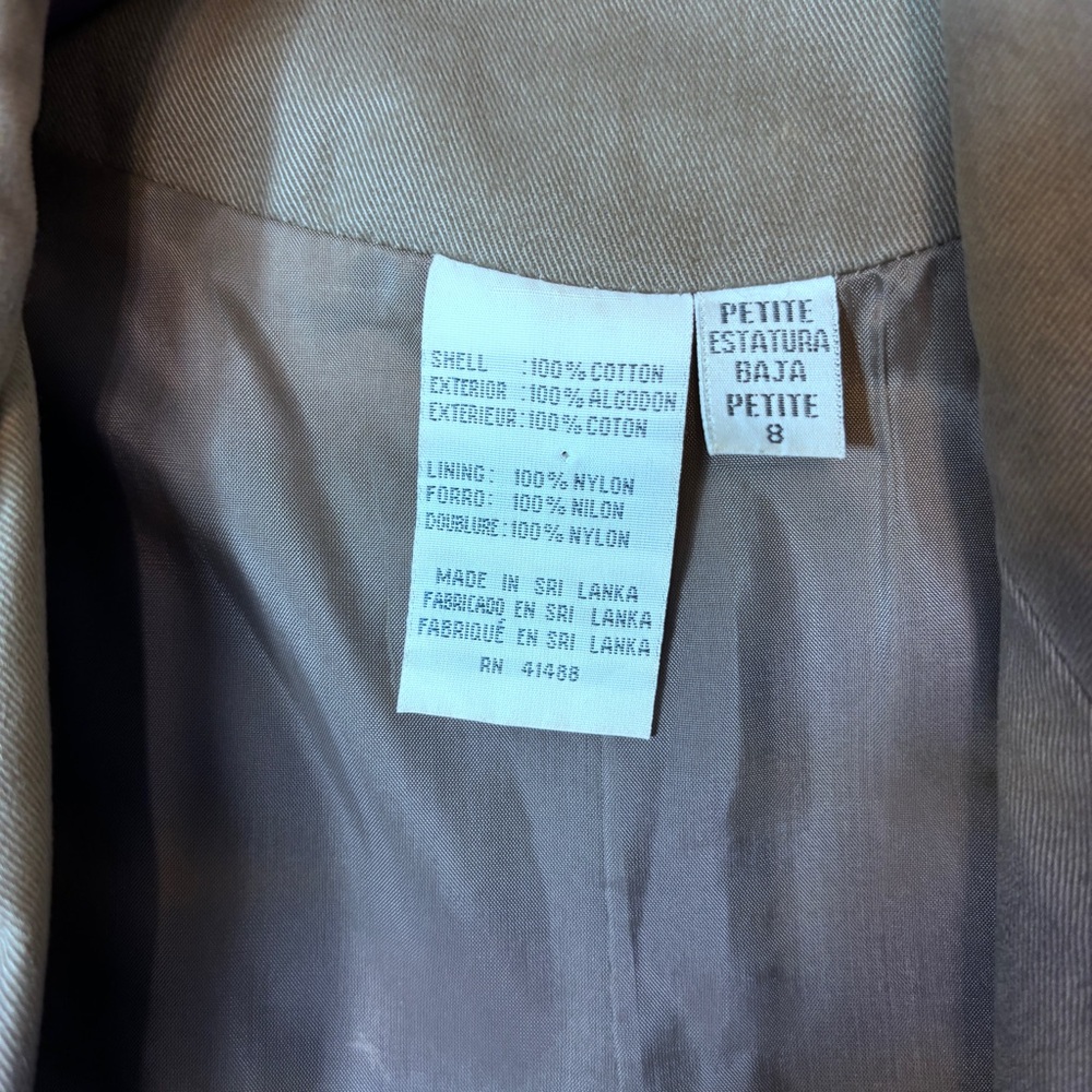 Together Stylish Gray Trench Coat Womens Size 8P Cute with Anything - Picture 13 of 13
